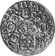 Italy 20 Bolognini (Lira) Innocent XI 1683 KM# 96 INOCENTIVS XI PON M coin obverse Italy 20 Bolognini (Lira) Innocent XI 1683 KM# 96 INOCENTIVS XI PON M coin obverse