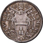 Italy 20 Bolognini Clement XI 1702 KM# 137 CLEMENS XI P MAX coin obverse Italy 20 Bolognini Clement XI 1702 KM# 137 CLEMENS XI P MAX coin obverse