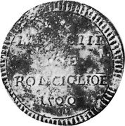 Italy 3 Baiocchi Madonna. Ronciglione 1799 CAG KM# 5 BAIOCCHI TRE RONCIGLIOE 1799 coin obverse Italy 3 Baiocchi Madonna. Ronciglione 1799 CAG KM# 5 BAIOCCHI TRE RONCIGLIOE 1799 coin obverse