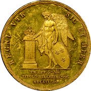 Italy 30 Ducati Ferdinando II 1844 KM# 357 TRAPP. 42.50 100 TITOLO MILLESIMI 996 DUCATI 30 coin reverse Italy 30 Ducati Ferdinando II 1844 KM# 357 TRAPP. 42.50 100 TITOLO MILLESIMI 996 DUCATI 30 coin reverse