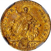 Italy 30 Paoli (Doppia D'oro) Pius VI 1784 KM# 1032 APOSTOLOR PRINCEPS P 30 coin reverse Italy 30 Paoli (Doppia D'oro) Pius VI 1784 KM# 1032 APOSTOLOR PRINCEPS P 30 coin reverse