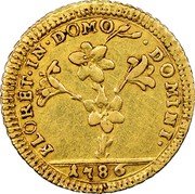 Italy 30 Paoli (Doppia D'oro) Pius VI 1786 KM# 1049 FLORET IN DOMO DOMINI 1787 coin obverse
