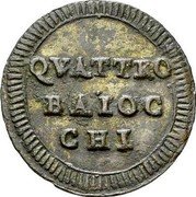 Italy 4 Baiocchi Pius VI Terni 1797 XXIII KM# 1 QVATTRO BAIOC CHI coin reverse Italy 4 Baiocchi Pius VI Terni 1797 XXIII KM# 1 QVATTRO BAIOC CHI coin reverse