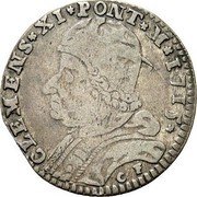 Italy 4 Bolognini Clement XI 1711 KM# 147 CLEMENS XI PONT M 1715 C F coin obverse Italy 4 Bolognini Clement XI 1711 KM# 147 CLEMENS XI PONT M 1715 C F coin obverse