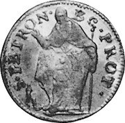Italy 4 Bolognini Pio VI 1796 KM# A325 S PETRON B C PROT coin reverse Italy 4 Bolognini Pio VI 1796 KM# A325 S PETRON B C PROT coin reverse