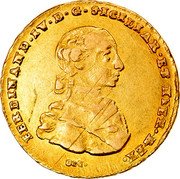 Italy 4 Ducati Ferdinando IV 1767 DeG//CC-R KM# 171 FERDINAND IV D G SICILIAR ET HIER REX A coin obverse Italy 4 Ducati Ferdinando IV 1767 DeG//CC-R KM# 171 FERDINAND IV D G SICILIAR ET HIER REX A coin obverse