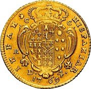 Italy 4 Ducati Ferdinando IV 1769 P//CC-R KM# 175 HISPANIAR INFANS D 4 1769 coin reverse Italy 4 Ducati Ferdinando IV 1769 P//CC-R KM# 175 HISPANIAR INFANS D 4 1769 coin reverse