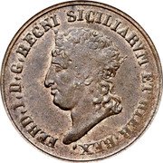 Italy 4 Tornesi Ferdinando I 1817 KM# 279 FERD I D G REGNI SICILIARUM ET HIER REX coin obverse Italy 4 Tornesi Ferdinando I 1817 KM# 279 FERD I D G REGNI SICILIARUM ET HIER REX coin obverse