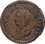 Italy 5 Baiocchi Pius VI. Matelica 1797 TM XXIII KM# 4 SANCTA DEI CENITRIX T M coin reverse Italy 5 Baiocchi Pius VI. Matelica 1797 TM XXIII KM# 4 SANCTA DEI CENITRIX T M coin reverse