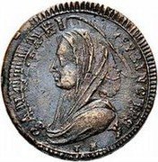Italy 5 Baiocchi Pius VI 1797 XXIII KM# 1 SANCTA DEI CENITRIX T M coin reverse Italy 5 Baiocchi Pius VI 1797 XXIII KM# 1 SANCTA DEI CENITRIX T M coin reverse