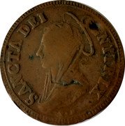 Italy 5 Baiocchi Pius VI 1797 XXIII KM# 6.1 SANCTA DEI GENITRIX T M coin reverse Italy 5 Baiocchi Pius VI 1797 XXIII KM# 6.1 SANCTA DEI GENITRIX T M coin reverse