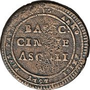 Italy 5 Baiocchi (Pius VI. Ascoli) KM# 5 BAIOC QUINQVE ASOCLI 1797 PIVS PAPA... coin obverse Italy 5 Baiocchi (Pius VI. Ascoli) KM# 5 BAIOC QUINQVE ASOCLI 1797 PIVS PAPA... coin obverse
