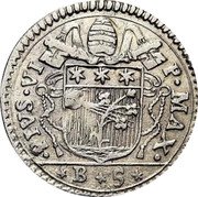 Italy 5 Bolognini (Carlino) Pius VI 1778 KM# 273 PIVS VI P MAX B 5 coin obverse Italy 5 Bolognini (Carlino) Pius VI 1778 KM# 273 PIVS VI P MAX B 5 coin obverse