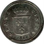 Italy 5 Grana Ferdinando II 1848 KM# 363 GRANA - CINQUE 1848 coin reverse Italy 5 Grana Ferdinando II 1848 KM# 363 GRANA - CINQUE 1848 coin reverse
