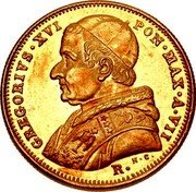 Italy 5 Scudo Gregory XVI 1837 R VII KM# 1107 GREGORIVS XVI PON MAX A VII N.C. R. coin obverse Italy 5 Scudo Gregory XVI 1837 R VII KM# 1107 GREGORIVS XVI PON MAX A VII N.C. R. coin obverse