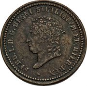 Italy 5 Tornesi Ferdinando I 1819 KM# 289 FERD. I. D. G. REGNI SICILIARVM ET HIER. REX coin obverse Italy 5 Tornesi Ferdinando I 1819 KM# 289 FERD. I. D. G. REGNI SICILIARVM ET HIER. REX coin obverse