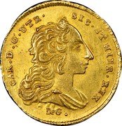 Italy 6 Ducati Carlo 1753 DeG//MM-R KM# 153 CAR D G VTR SIC ET HIER REX DEG coin obverse Italy 6 Ducati Carlo 1753 DeG//MM-R KM# 153 CAR D G VTR SIC ET HIER REX DEG coin obverse