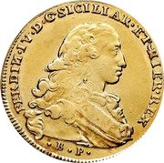 Italy 6 Ducati Ferdinando IV 1774 BP//C-RC KM# 176 FERDIN IV D G SICILILIAR ET HIER REX B P coin obverse Italy 6 Ducati Ferdinando IV 1774 BP//C-RC KM# 176 FERDIN IV D G SICILILIAR ET HIER REX B P coin obverse
