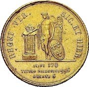 Italy 6 Ducati Francesco I 1826 KM# 302 REGNI VTR. SIC. ET HIER. ACINI 170 TITOLO MILLESIMI 996 DUCATI 6 coin reverse Italy 6 Ducati Francesco I 1826 KM# 302 REGNI VTR. SIC. ET HIER. ACINI 170 TITOLO MILLESIMI 996 DUCATI 6 coin reverse