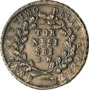 Italy 6 Tornese Pathenopean Republic (1799) ZN An 7 KM# 228 ANNO SETTIMO DELLA LIBERTA TOR NESI SEI coin reverse