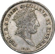 Italy 60 Grana Ferdinando I 1818 KM# 284 FERD I.D G REGNI SICILIARVM ET HIER REX 1818. coin obverse Italy 60 Grana Ferdinando I 1818 KM# 284 FERD I.D G REGNI SICILIARVM ET HIER REX 1818. coin obverse