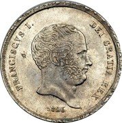 Italy 60 Grana Francesco I 1826 KM# 300 FRANCISCVS I. DEI GRATIA REX 1826 coin obverse