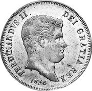 Italy 60 Grana Ferdinando II 1836 KM# 324 FERDINANDVS II DEI GRATIA REX 1836 coin obverse Italy 60 Grana Ferdinando II 1836 KM# 324 FERDINANDVS II DEI GRATIA REX 1836 coin obverse