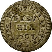 Italy 8 Baiocchi Pius VI. Perugia 1797 XXIII KM# 10 XXIII PIVS SEXTVS P M ANNO PERV GIA 1797 coin obverse