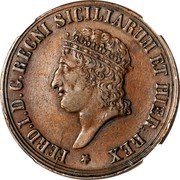 Italy 8 Tornese Ferdinando I 1817 KM# 273 FERD I D G REGNI SICILIARUM ET HIER REX coin obverse Italy 8 Tornese Ferdinando I 1817 KM# 273 FERD I D G REGNI SICILIARUM ET HIER REX coin obverse