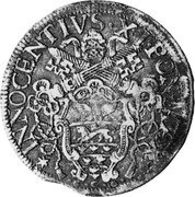 Italy 80 Bolognia (4 Lire; Scudo) Innocent XI 1687 KM# 103 INNOCENTIVS XI PON coin obverse Italy 80 Bolognia (4 Lire; Scudo) Innocent XI 1687 KM# 103 INNOCENTIVS XI PON coin obverse