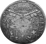 Italy 80 Bolognia (4 Lire; Scudo) Bologna 1775 KM# 256 SED VA C M DCCLXXV coin obverse Italy 80 Bolognia (4 Lire; Scudo) Bologna 1775 KM# 256 SED VA C M DCCLXXV coin obverse