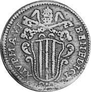 Italy Baiocco Benedict XIV 1746 VI KM# 142 BENEDICT XIV P M A VI coin obverse
