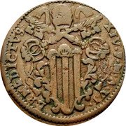 Italy Baiocco Benedict XIV 1747 KM# 142 BENEDICTVS XIV P M A VI coin obverse Italy Baiocco Benedict XIV 1747 KM# 142 BENEDICTVS XIV P M A VI coin obverse