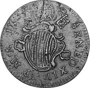 Italy Baiocco Benedict XIV 1751 IX KM# 150 BENED XIV P M A IX coin obverse Italy Baiocco Benedict XIV 1751 IX KM# 150 BENED XIV P M A IX coin obverse
