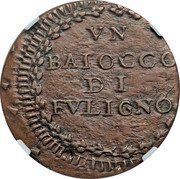 Italy Baiocco Pius VI 1794 XX KM# 3 VN BAIOCCO DI FVLIGNO coin reverse Italy Baiocco Pius VI 1794 XX KM# 3 VN BAIOCCO DI FVLIGNO coin reverse