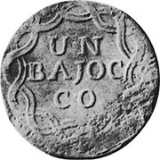 Italy Baiocco Ravenna Coinage ND (1747) KM# 21 UN BAJOC CO coin reverse Italy Baiocco Ravenna Coinage ND (1747) KM# 21 UN BAJOC CO coin reverse