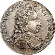 Italy Carlino Philip V 1701 IM-AG/A KM# 125 PHILIP V D G REX HISP ET NEAP coin obverse Italy Carlino Philip V 1701 IM-AG/A KM# 125 PHILIP V D G REX HISP ET NEAP coin obverse