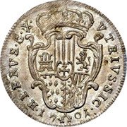 Italy Carlino Philip V 1701 IM-AG/A KM# 125 VTRIVS SIC HIERVS G X 17 01 coin reverse Italy Carlino Philip V 1701 IM-AG/A KM# 125 VTRIVS SIC HIERVS G X 17 01 coin reverse