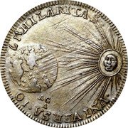 Italy Carlino Filippo V 1701 IM//AG-A KM# 124 HILARITAS VNIVERSA IO AG A coin reverse Italy Carlino Filippo V 1701 IM//AG-A KM# 124 HILARITAS VNIVERSA IO AG A coin reverse