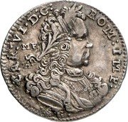 Italy Carlino Charles Vi 1730 MFA-GG KM# 140 CAR VI D G ROM IMP MF A GG coin obverse Italy Carlino Charles Vi 1730 MFA-GG KM# 140 CAR VI D G ROM IMP MF A GG coin obverse