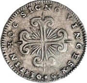 Italy Carlino Charles Vi 1730 MFA-GG KM# 140 IN HOC SIGNO VINCES coin reverse Italy Carlino Charles Vi 1730 MFA-GG KM# 140 IN HOC SIGNO VINCES coin reverse