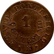 Italy Centesimo Pio IX 1866 R XXI KM# 1370 STATO PONTIFICIO 1 CENTESIMO R coin reverse Italy Centesimo Pio IX 1866 R XXI KM# 1370 STATO PONTIFICIO 1 CENTESIMO R coin reverse