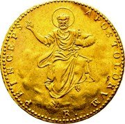 Italy Doppia Leo XII (1824) R II KM# 1087 PRINCEPS APOSTOLVM R coin reverse Italy Doppia Leo XII (1824) R II KM# 1087 PRINCEPS APOSTOLVM R coin reverse