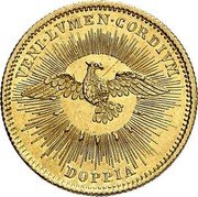 Italy Doppia Pietro Francesco Galleffi (1830) R MDCCCXXX KM# 1102 VENI LVMEN CORDIVM DOPPIA coin reverse Italy Doppia Pietro Francesco Galleffi (1830) R MDCCCXXX KM# 1102 VENI LVMEN CORDIVM DOPPIA coin reverse
