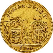 Italy Doppia D'oro Pius VI 1788 KM# 314 BONON DOCET 1 DOP coin reverse Italy Doppia D'oro Pius VI 1788 KM# 314 BONON DOCET 1 DOP coin reverse