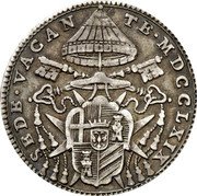 Italy Doppio Giulio (1/5 Scudo) Carlo Rezzonico 1769 MDCCLXIX KM# 1007 SEDE VACAN TE MDCCLXIX coin obverse Italy Doppio Giulio (1/5 Scudo) Carlo Rezzonico 1769 MDCCLXIX KM# 1007 SEDE VACAN TE MDCCLXIX coin obverse