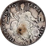 Italy Doppio Giulio (1/5 Scudo) Clement XIV 1771 1771-II KM# 1009 FIAT PAX IN VIR TV TE TVA 1771 coin reverse Italy Doppio Giulio (1/5 Scudo) Clement XIV 1771 1771-II KM# 1009 FIAT PAX IN VIR TV TE TVA 1771 coin reverse