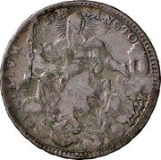 Italy Doppio Giulio (1/5 Scudo) Pius VI 1777 1777-II KM# 1030 AVXILIVM DE SANCTO 1777 coin reverse Italy Doppio Giulio (1/5 Scudo) Pius VI 1777 1777-II KM# 1030 AVXILIVM DE SANCTO 1777 coin reverse