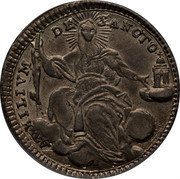 Italy Doppio Giulio (1/5 Scudo) Pius VI 1792 1792-XVIII KM# 1045 AVXILIVM DE SANCTO coin reverse