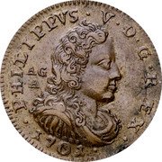 Italy Grano Filippo V 1701 AG/A KM# 123 PHILIPPVS V D G REX A G A 1701 coin obverse Italy Grano Filippo V 1701 AG/A KM# 123 PHILIPPVS V D G REX A G A 1701 coin obverse